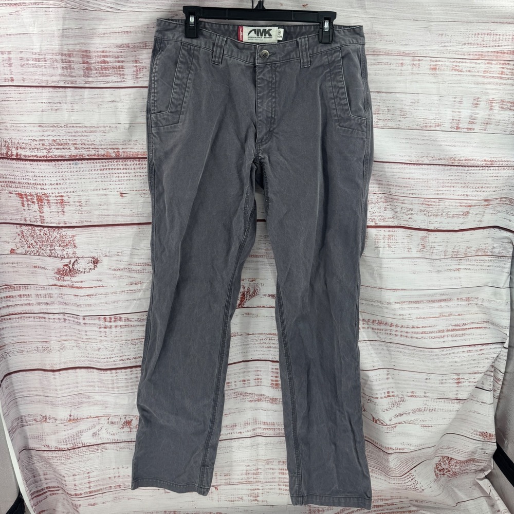 Mountain Khakis Jeans Mens 34x36 Broadway Fit Gray Cotton Canvas Pants Utility